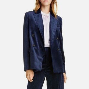 Vince Double Breasted Velvet Blazer